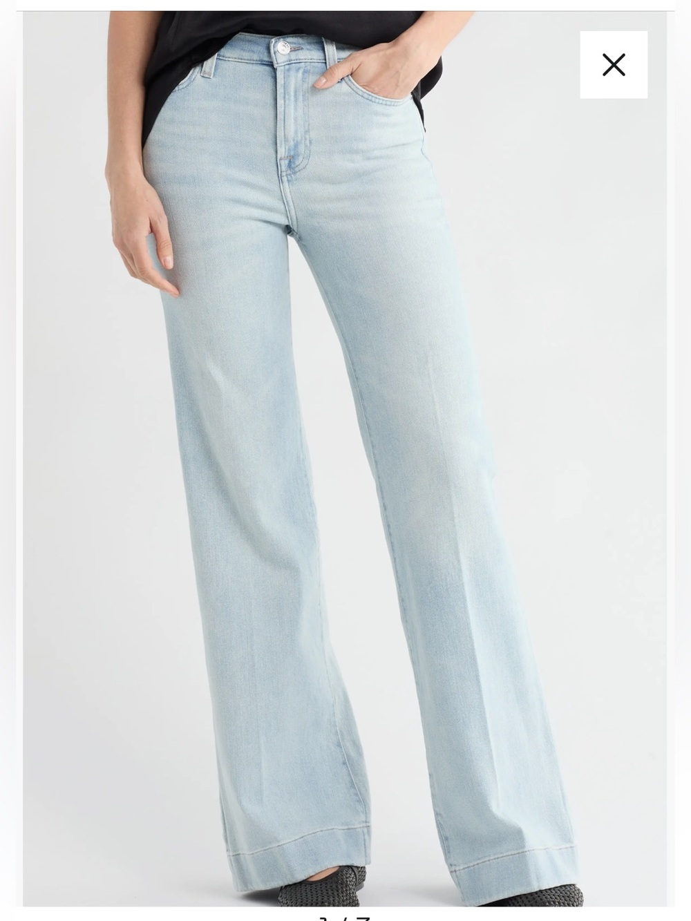 7 For All Mankind Modern Dojo Light Blue Wide Leg Jeans Size 28